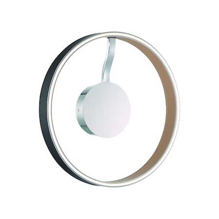 Verdura Modern Integrated LED Indoor Flushmount, 1-Light, Round, Dimmable, Black+ Brown